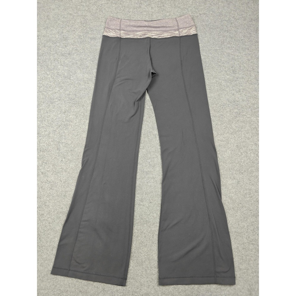 Lululemon Pants Womens 8 Gray Flare Leg Knit Elastic Waist Yoga Athletic - Picture 3 of 10